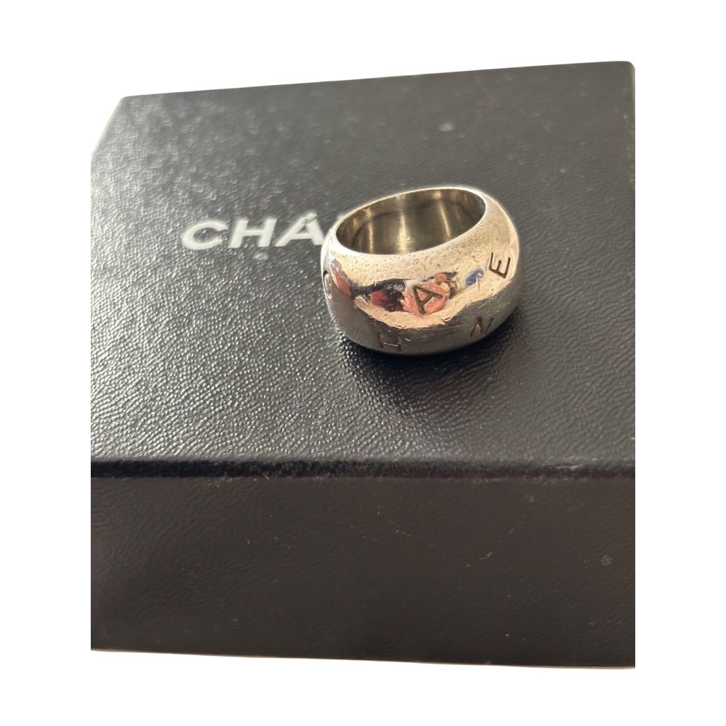 Chanel Silver Ring With Box  Authenticity Certificate